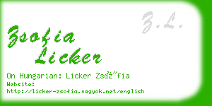 zsofia licker business card
